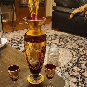 Luxurious Gold and Purple Drinkware Set